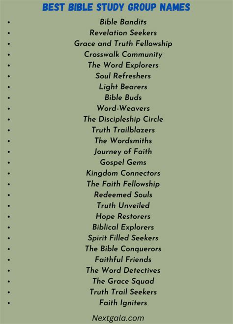 550+ Best Bible Study Group Names and Suggestions .